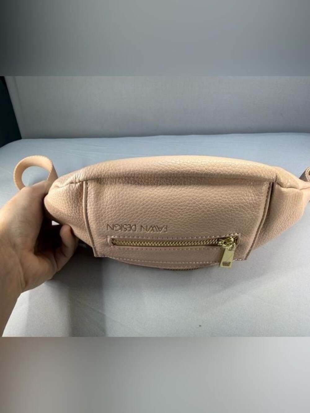 Fawn Design Blush Pink Pebbled Leather Crossbody Bag Belt Bag or Shoulder bag - Picture 7 of 11